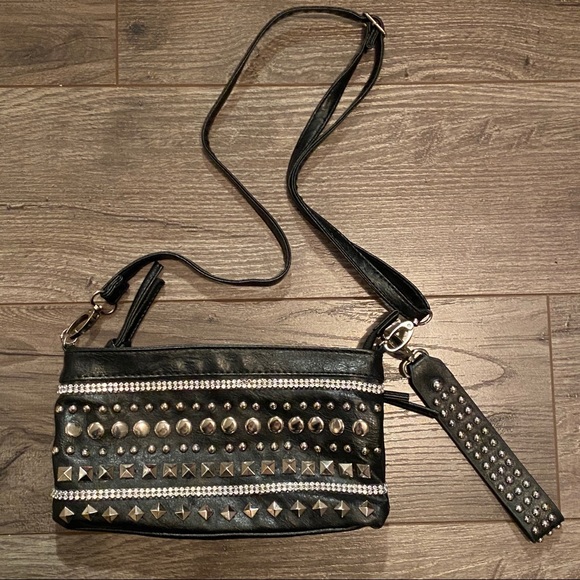 DOLLHOUSE Black & Silver Faux Leather Clutch - Picture 2 of 6